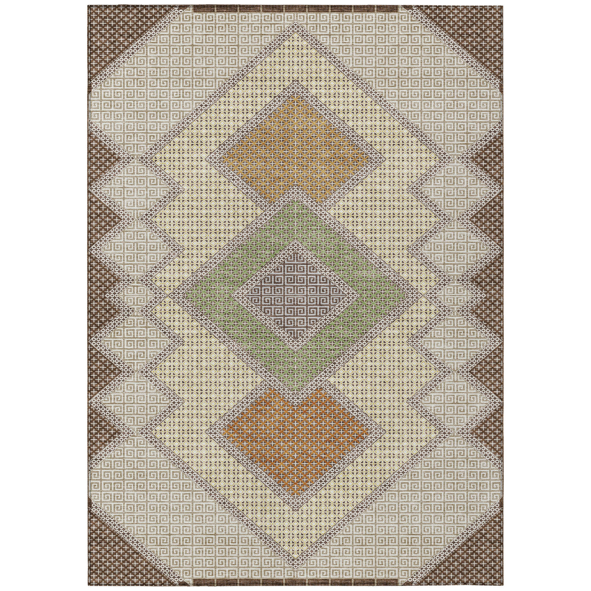 Addison Chantille ACN2111 Geometric Machine Made Transitional Brown Rug