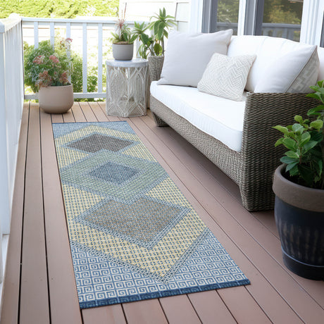 Addison Chantille ACN2111 Geometric Machine Made Transitional Denim Rug