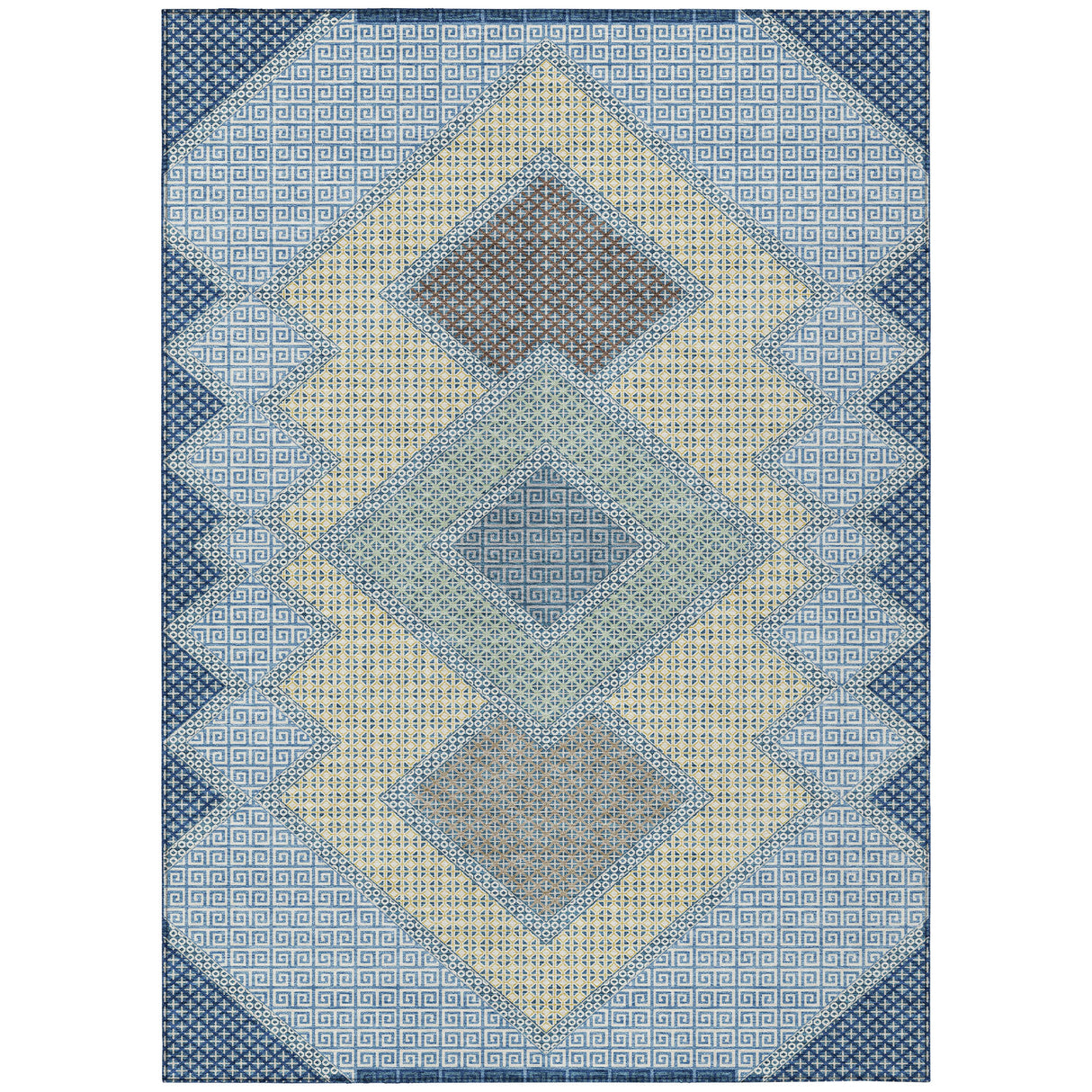 Addison Chantille ACN2111 Geometric Machine Made Transitional Denim Rug