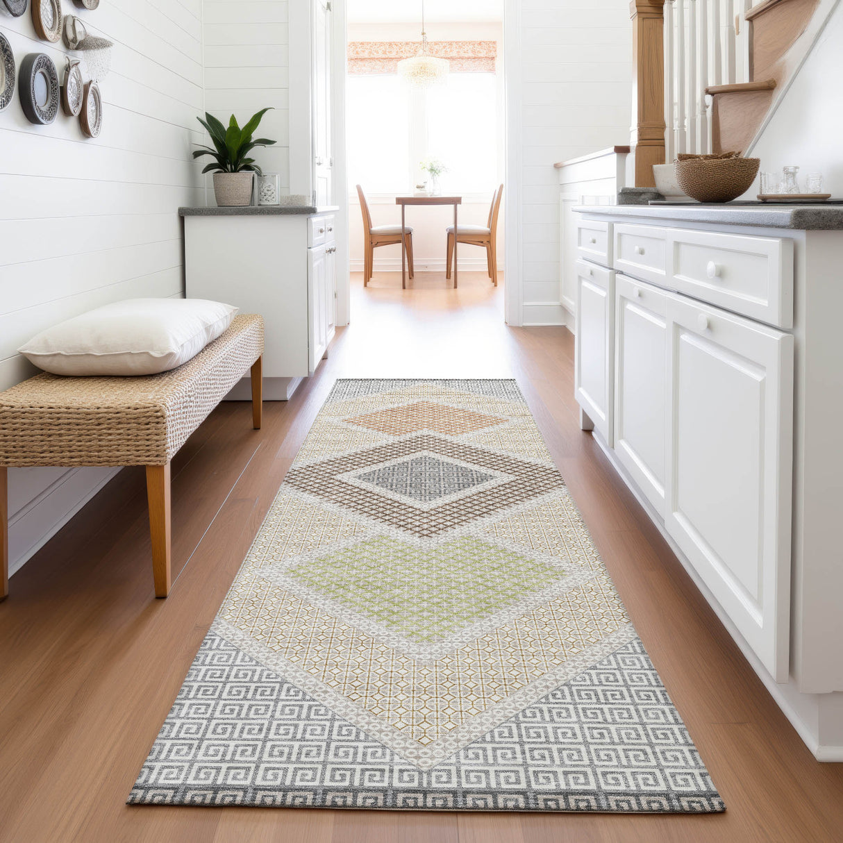 Addison Chantille ACN2111 Geometric Machine Made Transitional Pewter Rug