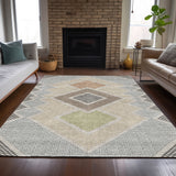 Addison Chantille ACN2111 Geometric Machine Made Transitional Pewter Rug