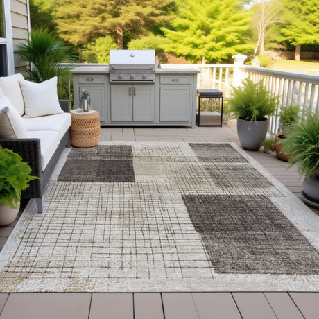 Addison Chantille ACN2112 Geometric Machine Made Transitional Brown Rug