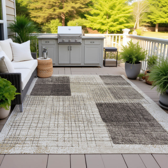 Addison Chantille ACN2112 Geometric Machine Made Transitional Brown Rug