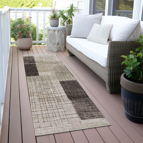 Addison Chantille ACN2112 Geometric Machine Made Transitional Brown Rug