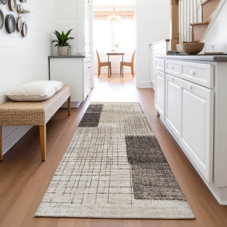 Addison Chantille ACN2112 Geometric Machine Made Transitional Brown Rug