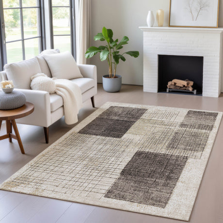 Addison Chantille ACN2112 Geometric Machine Made Transitional Brown Rug