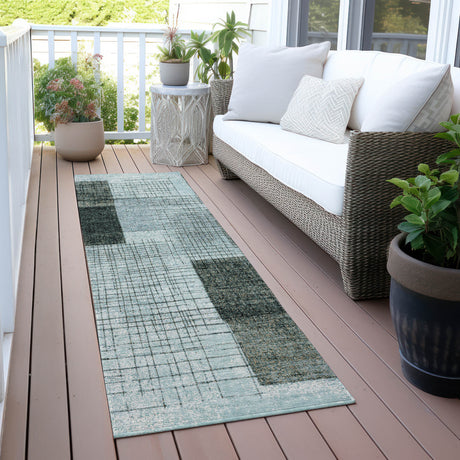 Addison Chantille ACN2112 Geometric Machine Made Transitional Teal Rug