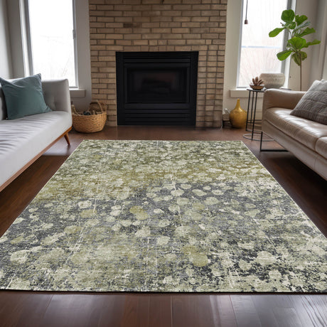 Addison Chantille ACN2113 Abstract Machine Made Transitional Olive Rug