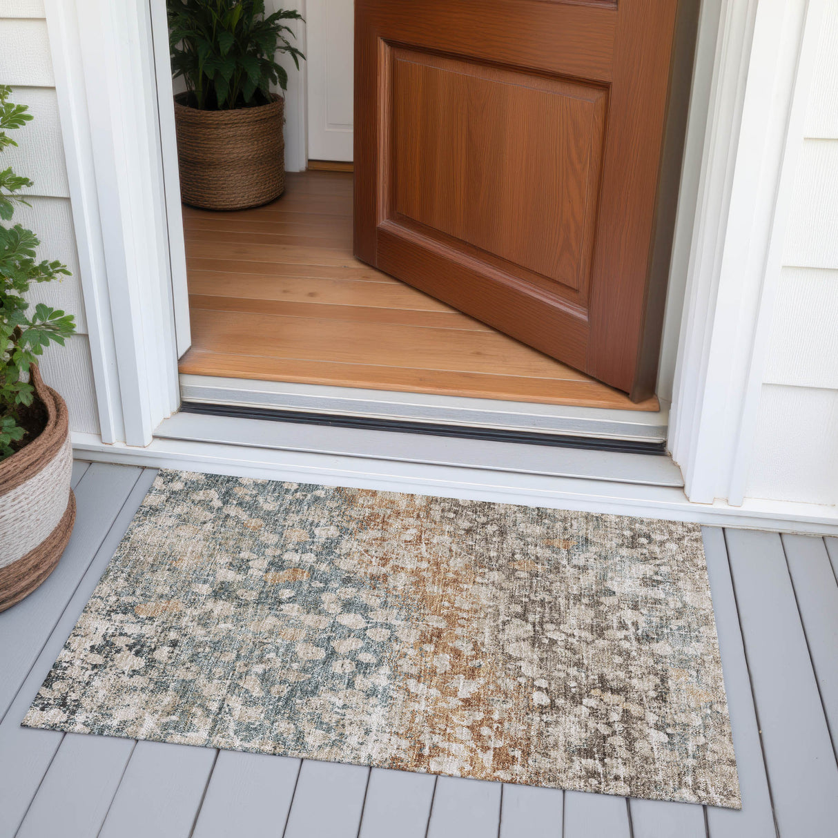 Addison Chantille ACN2113 Abstract Machine Made Transitional Putty Rug