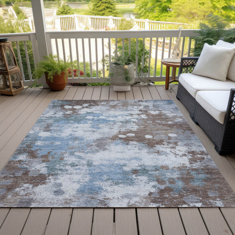 Addison Chantille ACN2114 Abstract Machine Made Transitional Brown Rug