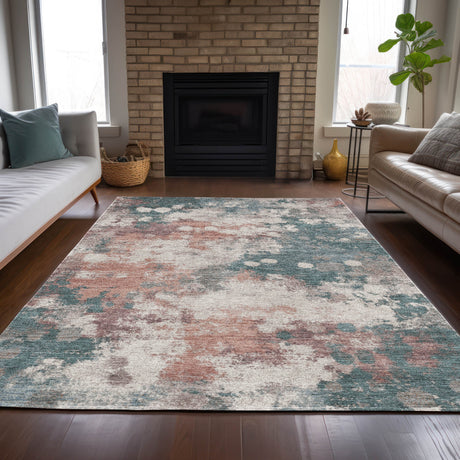 Addison Chantille ACN2114 Abstract Machine Made Transitional Coral Rug