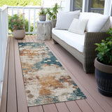 Addison Chantille ACN2114 Abstract Machine Made Transitional Teal Rug