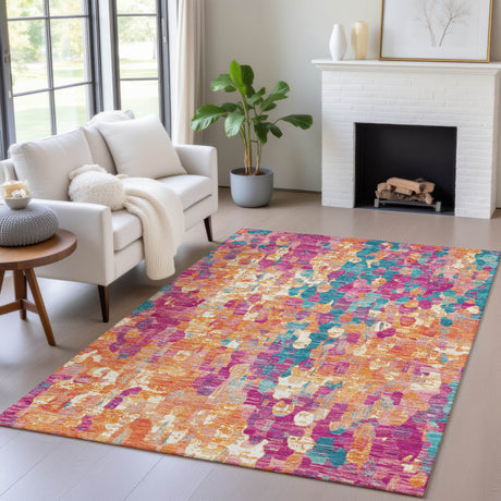 Addison Chantille ACN2115 Abstract Machine Made Transitional Blush Rug