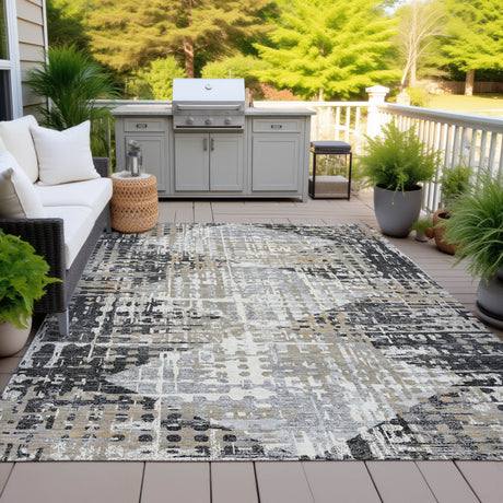 Addison Chantille ACN2116 Geometric Machine Made Transitional Black Rug