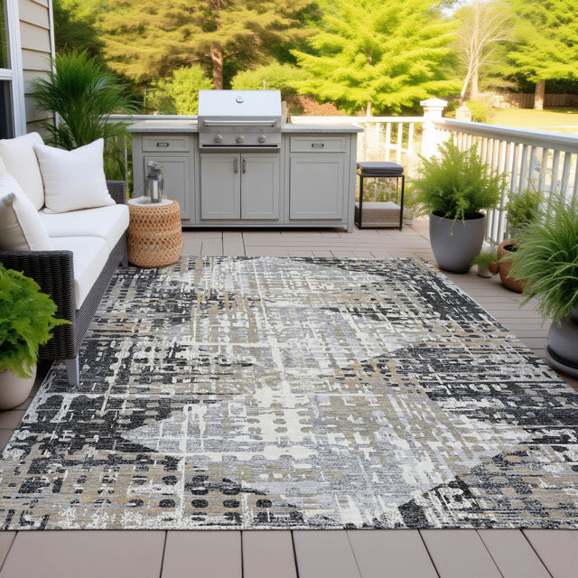 Addison Chantille ACN2116 Geometric Machine Made Transitional Black Rug