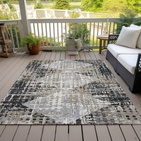 Addison Chantille ACN2116 Geometric Machine Made Transitional Black Rug