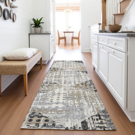 Addison Chantille ACN2116 Geometric Machine Made Transitional Black Rug