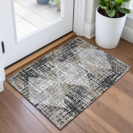 Addison Chantille ACN2116 Geometric Machine Made Transitional Black Rug