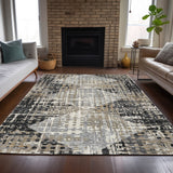 Addison Chantille ACN2116 Geometric Machine Made Transitional Black Rug
