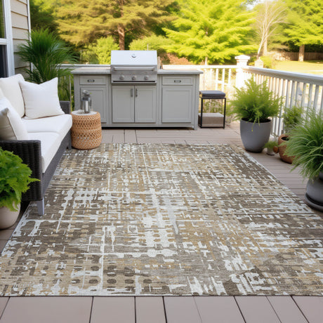 Addison Chantille ACN2116 Geometric Machine Made Transitional Brown Rug