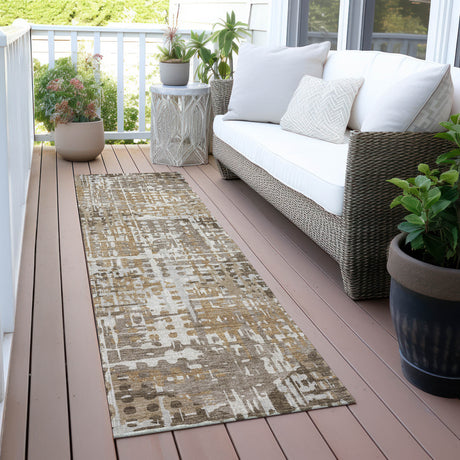 Addison Chantille ACN2116 Geometric Machine Made Transitional Brown Rug