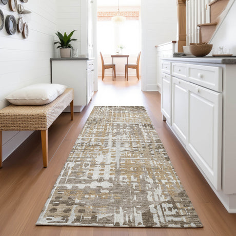 Addison Chantille ACN2116 Geometric Machine Made Transitional Brown Rug