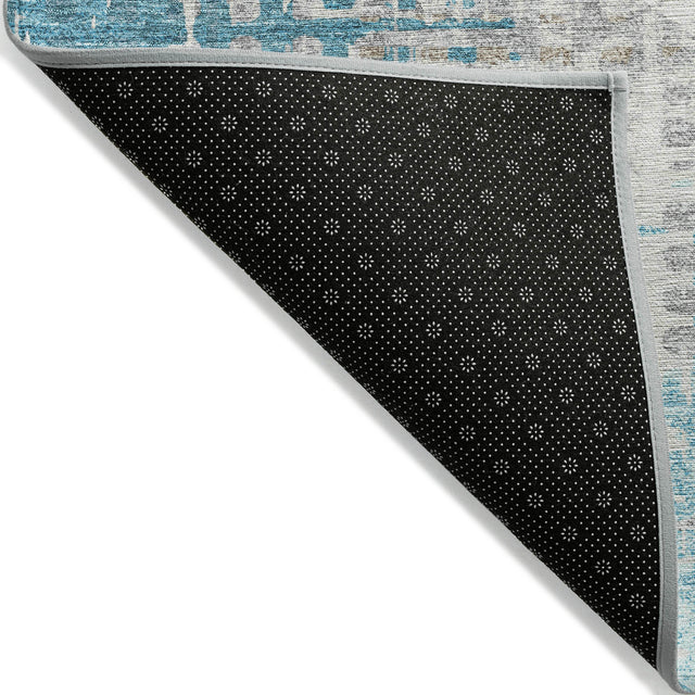 Addison Chantille ACN2116 Geometric Machine Made Transitional Teal Rug