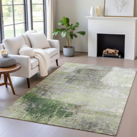 Addison Chantille ACN2117 Abstract Machine Made Transitional Aloe Rug