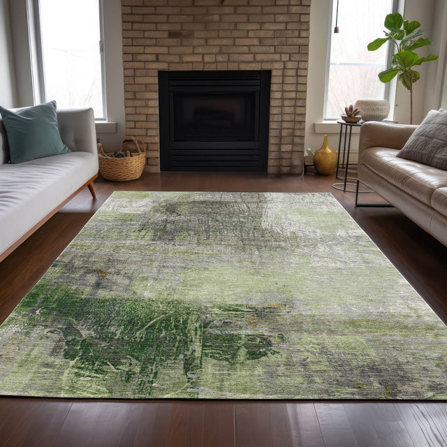 Addison Chantille ACN2117 Abstract Machine Made Transitional Aloe Rug