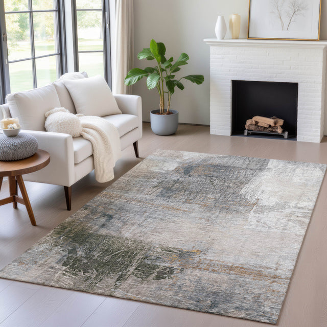 Addison Chantille ACN2117 Abstract Machine Made Transitional Putty Rug