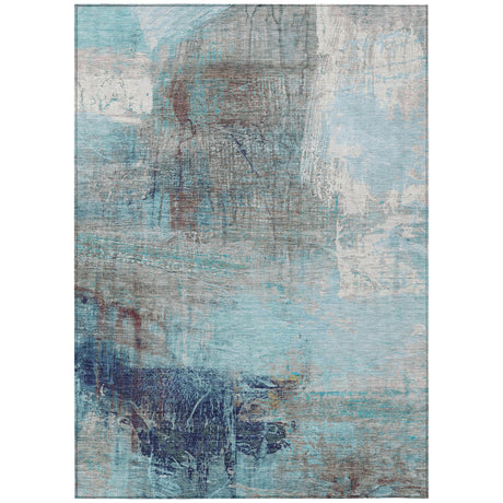 Addison Chantille ACN2117 Abstract Machine Made Transitional Teal Rug