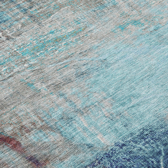 Addison Chantille ACN2117 Abstract Machine Made Transitional Teal Rug