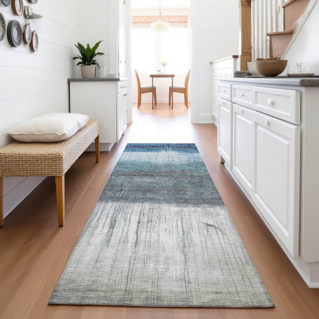 Addison Chantille ACN2118 Abstract Machine Made Transitional Blue Rug