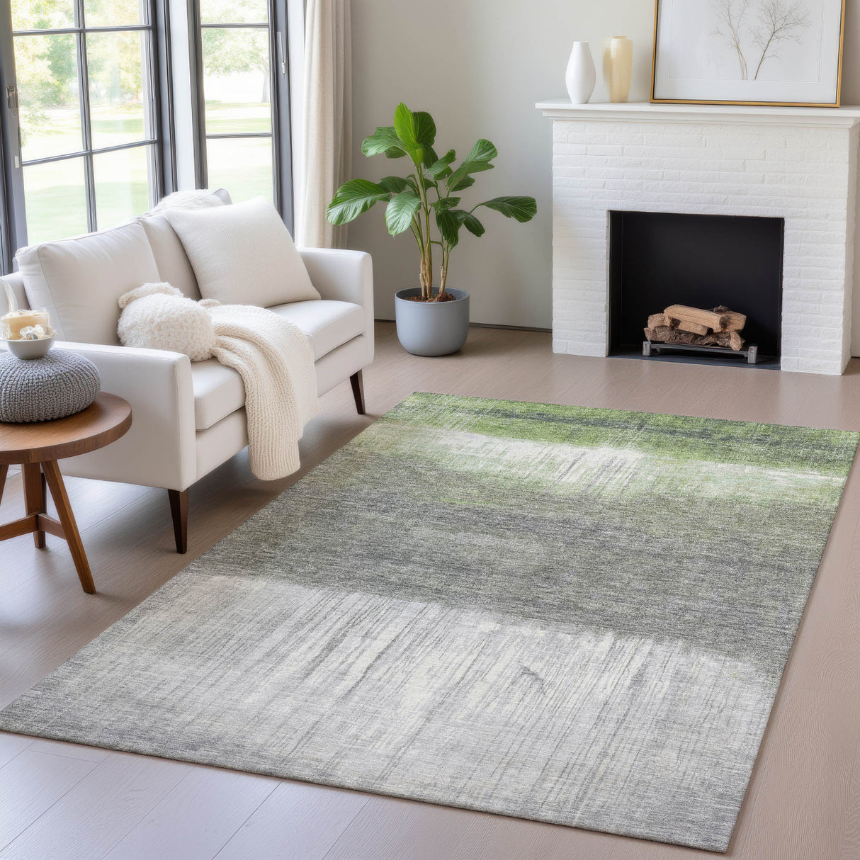 Addison Chantille ACN2118 Abstract Machine Made Transitional Fern Rug