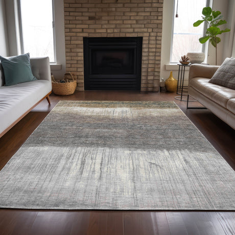 Addison Chantille ACN2118 Abstract Machine Made Transitional Taupe Rug