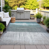 Addison Chantille ACN2118 Abstract Machine Made Transitional Teal Rug
