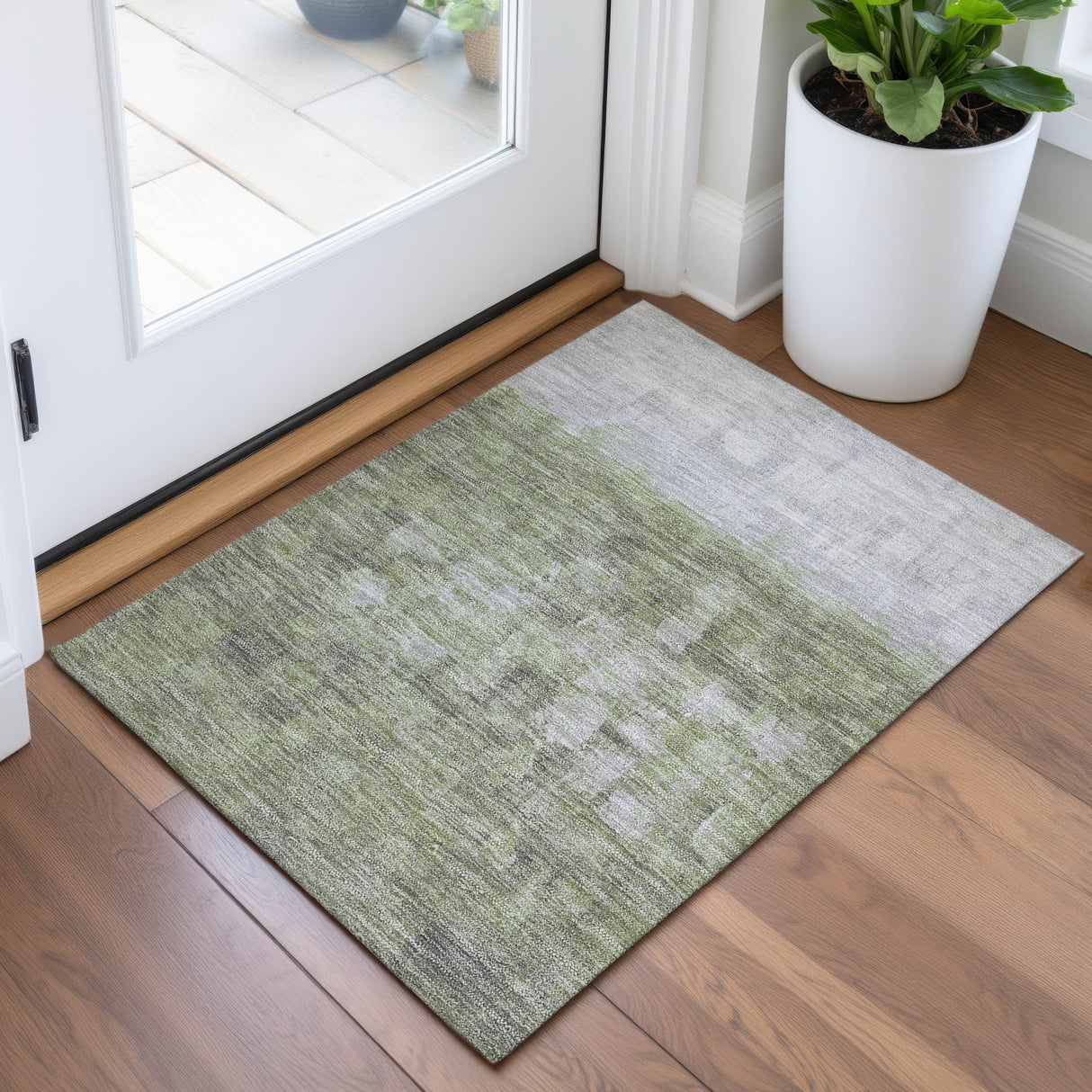 Addison Chantille ACN2119 Abstract Machine Made Transitional Fern Rug