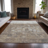 Addison Chantille ACN2119 Abstract Machine Made Transitional Taupe Rug