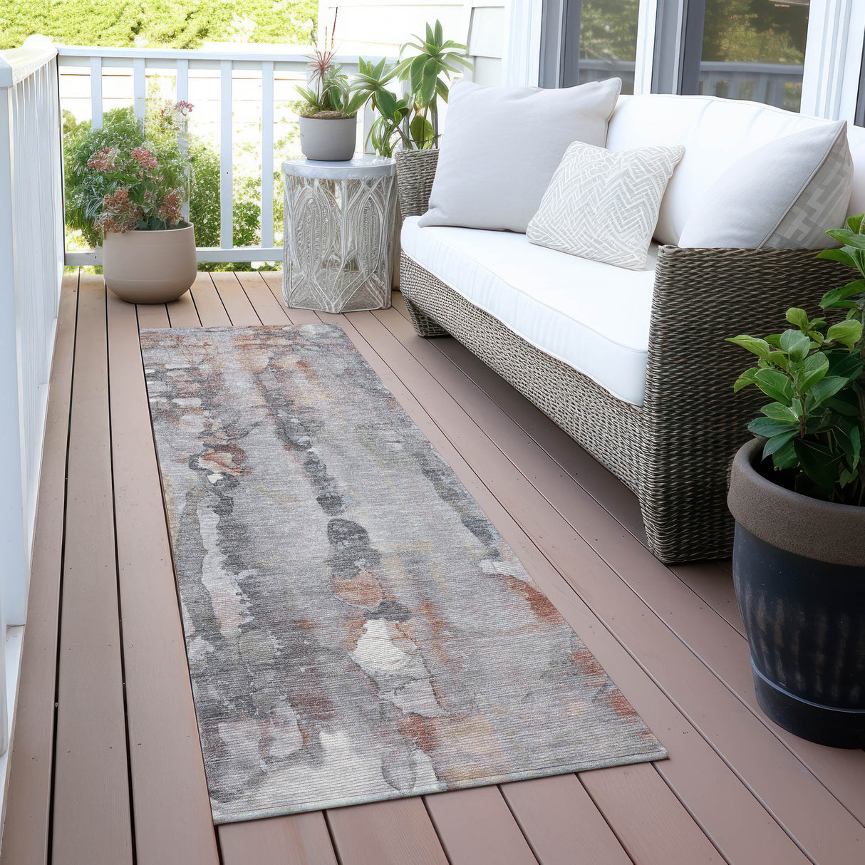 Addison Chantille ACN2120 Abstract Machine Made Transitional Copper Rug