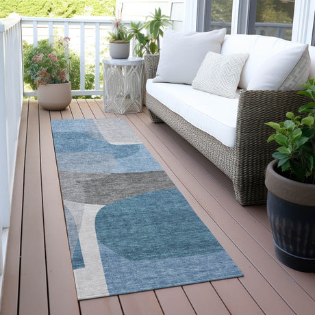 Addison Chantille ACN2121 Blocks Machine Made Transitional Denim Rug