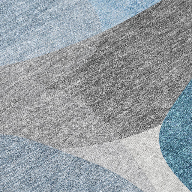Addison Chantille ACN2121 Blocks Machine Made Transitional Denim Rug