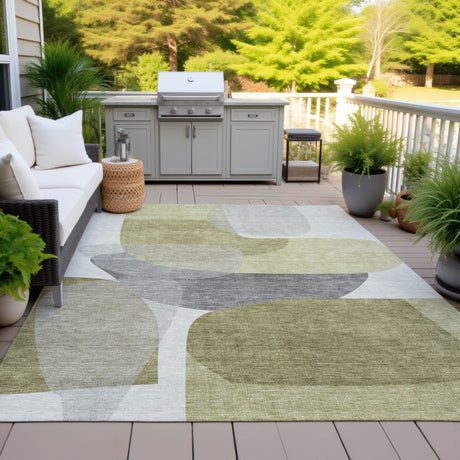 Addison Chantille ACN2121 Blocks Machine Made Transitional Fern Rug