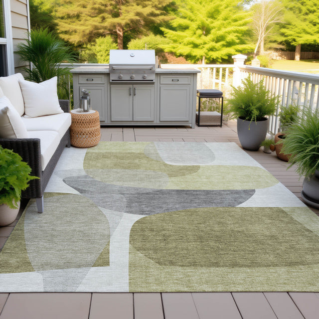 Addison Chantille ACN2121 Blocks Machine Made Transitional Fern Rug