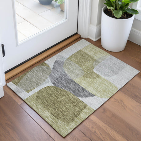 Addison Chantille ACN2121 Blocks Machine Made Transitional Fern Rug
