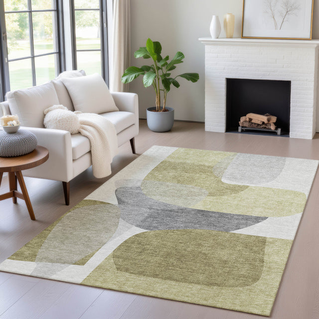 Addison Chantille ACN2121 Blocks Machine Made Transitional Fern Rug