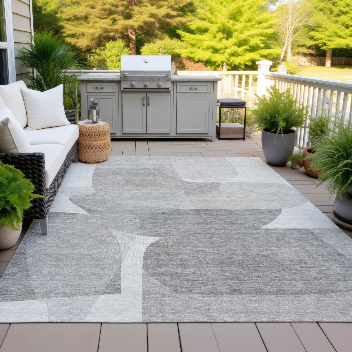 Addison Chantille ACN2121 Blocks Machine Made Transitional Linen Rug