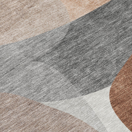 Addison Chantille ACN2121 Blocks Machine Made Transitional Paprika Rug