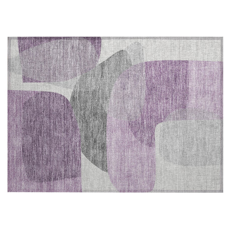 Addison Chantille ACN2121 Blocks Machine Made Transitional Purple Rug