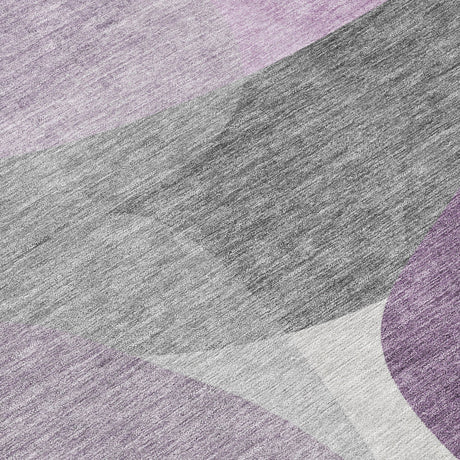 Addison Chantille ACN2121 Blocks Machine Made Transitional Purple Rug
