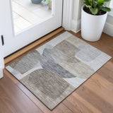 Addison Chantille ACN2121 Blocks Machine Made Transitional Taupe Rug
